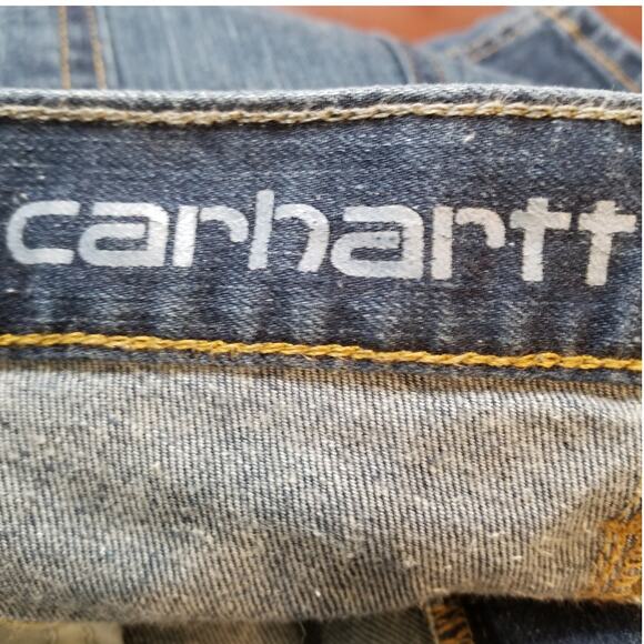 Carhartt Relaxed Fit Tapered Leg Blue Jeans Workwear Denim Size 35W X 28L - Picture 5 of 10